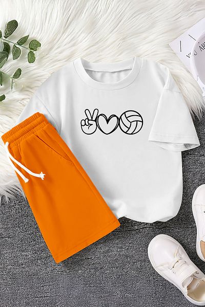 MYADA Premium Peace in Volleyboll Printed 2-Piece Children's Set 23383