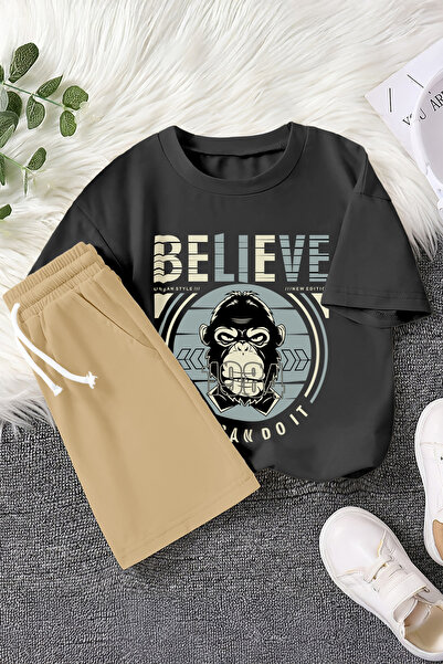 MYADA Nova sezona Believe Monkey Štampano Dvodelni dečiji set 22477