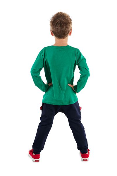Denokids Dino mintás fiú téli szett - póló és nadrág szemüveggel