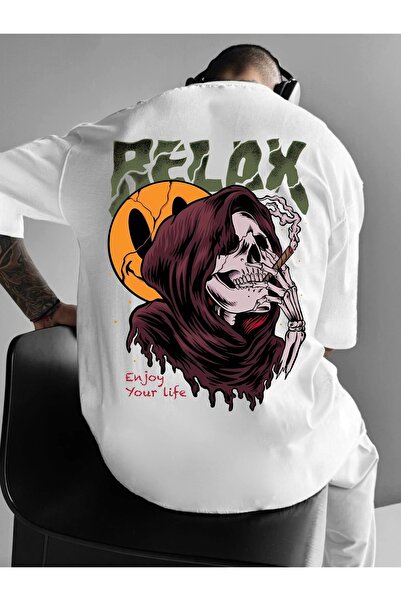 LAND MODA Relax, tricou cu craniu pentru bărbați - tricou confortabil din bum...