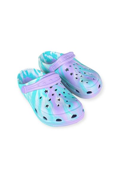 AkınalBella Young Girl Special Printed Colorful Soft Soft Sole Closed Front Slippers Sandals