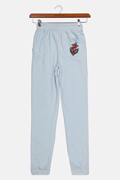 Ed Hardy Kids Boy Embroidered Logo Drawstring Jogger Pants, Light Blue