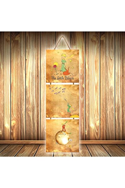 Genel Markalar Küçük Prens Tasarımlı Üçlü Retro Ahşap Poster Ü396