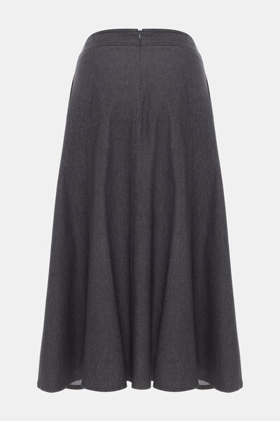 W Collection ANTRASİT MİDİ FERMUARLI ETEK