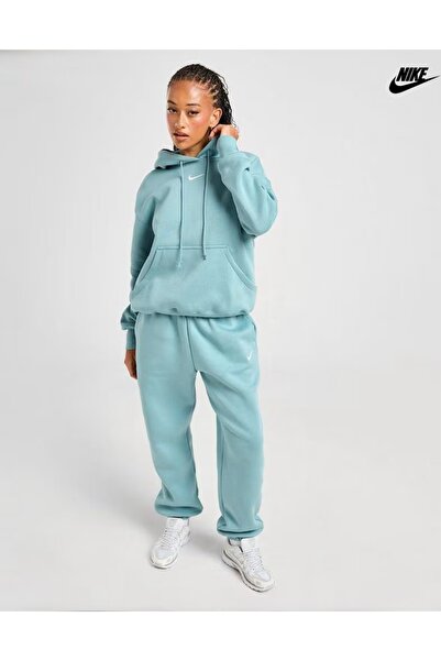 Nike Sportswear Phoenix Fleece High-Waisted Oversized Mavi Kadın Eşofman Altı