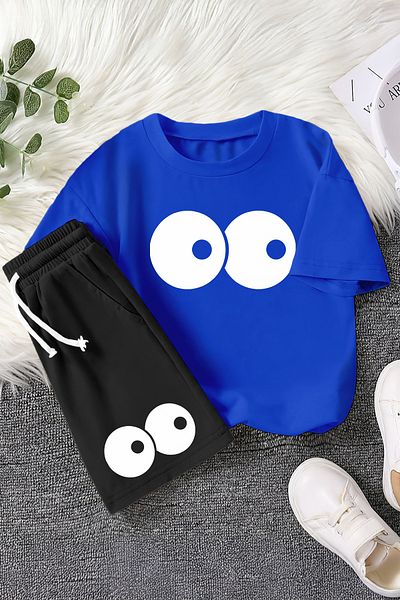 MYADA Costum pentru copii din 2 piese imprimat cu ochi confuzi de sezon nou 22561