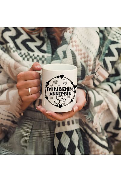 dik başlıyım Çünkü eğilince tacım düşüyor Mother's Day Special White Mug with Mother Design 330 ml