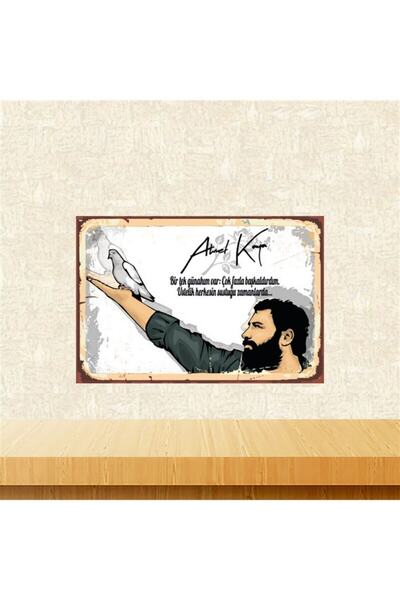 TAKIFİX Ahmet Kaya Bir Tek Günahım Var Tasarımlı 20-30 cm Retro Ahşap Tablo T...