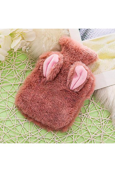SB SizinBazar Brick Color Detachable Plush Pouch - Hot Water Bag, Washable 2 Lt (Case Only)