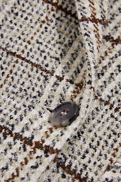 W Collection Multi-Colored Double-Breasted Collar Relax Fit Plaid Coat