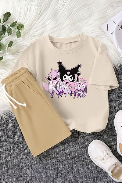 MYADA Premium Graffiti Written Baby Kuromi Colorful 2-Piece Children's Set 23408