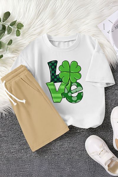 MYADA Set pentru copii din 2 piese cu imprimeu Premium Love Luck 23450