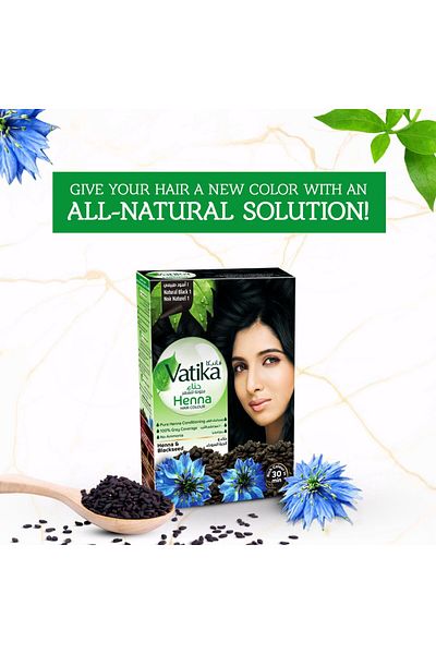 Vatika Naturals Henna Natural Black 1 Hair Colour 60 g