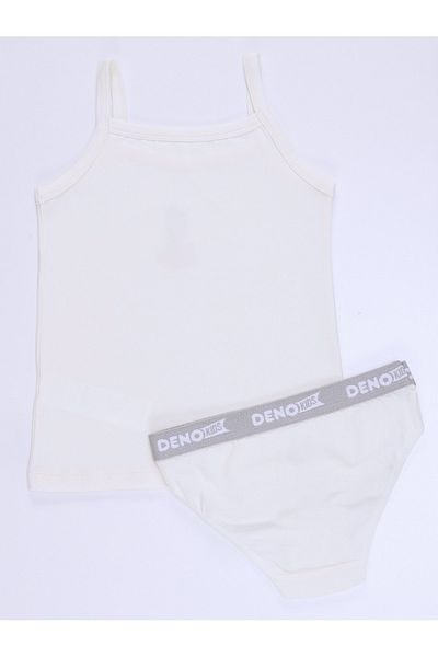 Denokids Ceylan Girl's Ecru Athlete Kalties Set