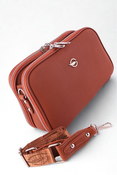 GALB LEATHER Geantă de umăr pentru femei din piele Lakoste de culoare maro medie - Geantă Messenger încrucișată cu 5 compartimente