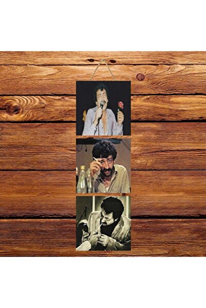 TAKIFİX Müslüm Gürses Üçlü Retro Ahşap Poster Ü125