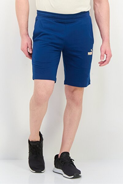 Puma شورت رجالي خارجي بقصّة Slim Fit بشعار العلامة التجارية، أزرق