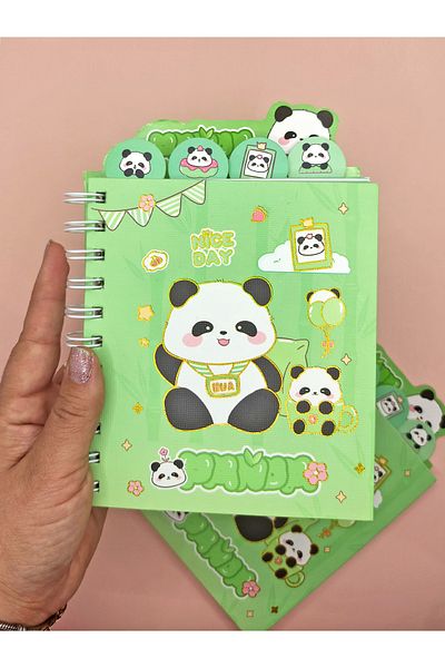 Limmy A5 Notepad with Cute Panda Bookmark (14X18 cm) - Sleepy Panda