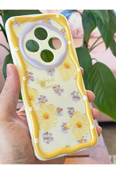 Fibaks Xiaomi Redmi 14C Kılıf Tasarımlı Desenli Kamera Korumalı Papatya Çiçek Renkli Silikon Kapak
