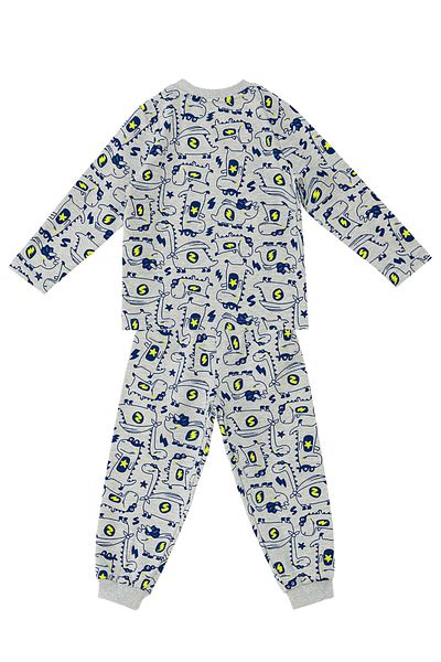 Denokids Graues Pyjama-Set mit Super-Dino-Motiv für Babys