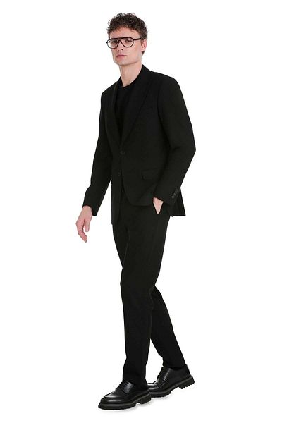 Hatemoğlu Black Slim Fit Pointed Collar Classic Suit