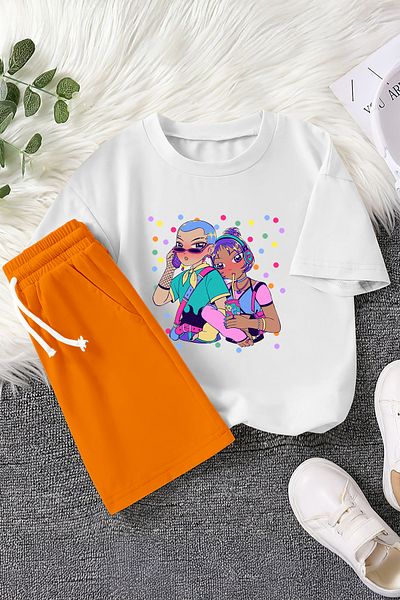 MYADA Cool Girls Printed 2-Piece Children's Set 23472