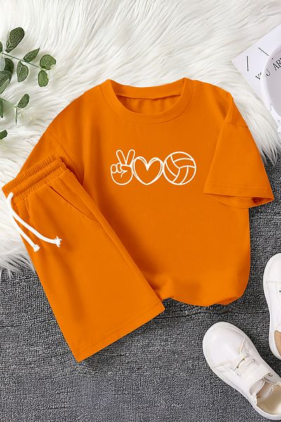 MYADA Premium Peace in Volleyboll Printed 2-Piece Children's Set