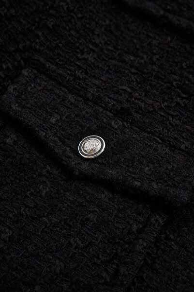 W Collection Black Buttoned Polyester Acrylic Jacket