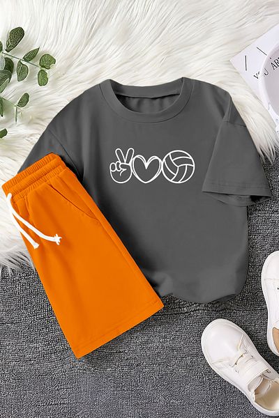 MYADA New Season Volleyball Love Printed 2-Piece Children's Set 23383
