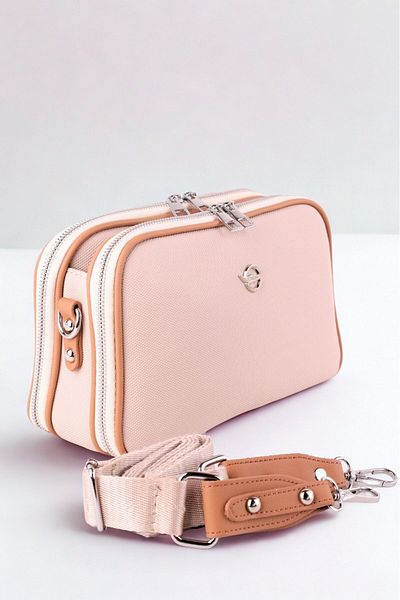GALB LEATHER Culoare crem Dimensiune medie Piele simplă Daily 6 Compartimente Crossbody Geantă de umăr pentru femei