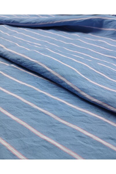 Kumaş Parça 150 см Тканина Aerobin - Синя, Рожева, Біла Смугаста