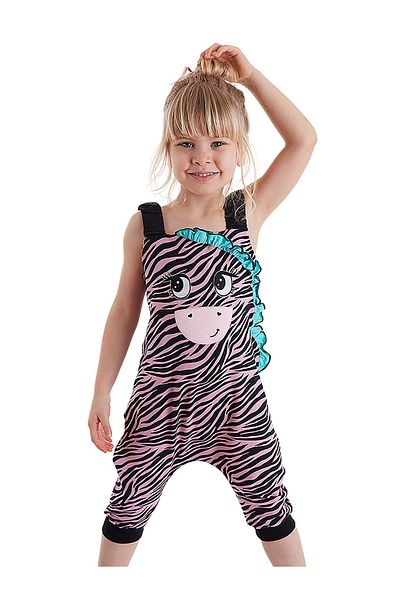 Denokids Overall für Mädchen mit Zebra-Rüschen