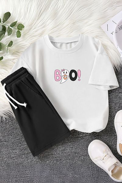 MYADA New Season Boo! Baby Ghost Printed 2-Piece Children's Set 23467