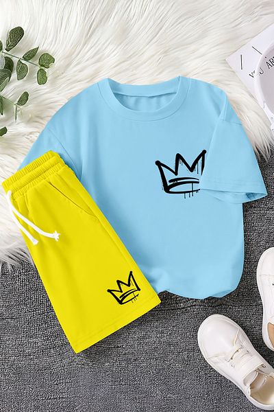 MYADA Set pentru copii din 2 piese cu imprimeu graffiti premium Crown 23461