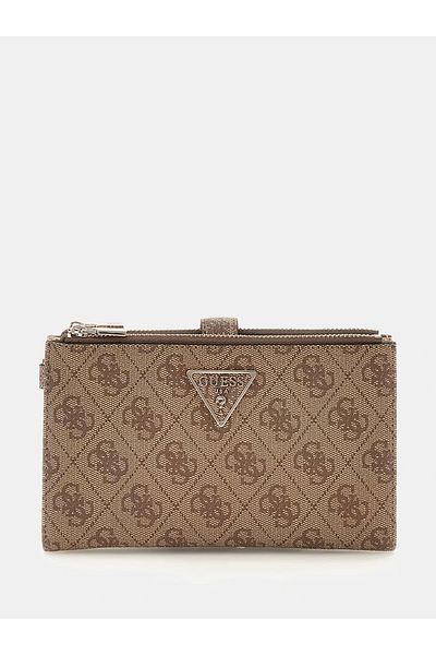 Guess Laurel Slg Dbl Zip Organiser Portofel maro pentru femei Swsg8500157-ltl