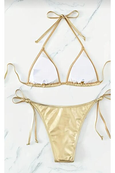 MİXED Seksi Polyester Yüksek Esneklikli Düz Renk Kolsuz Bikini Setleri, Konvansiyonel Alt, Örgü Kumaş,