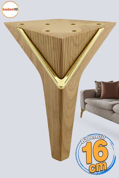 Badem10 Empoli 16cm Nuc deschis Mobilier de lux Aur Grup de scaune Canapea Masă de cafea Unitate Fotoliu Picior Baza Picioare