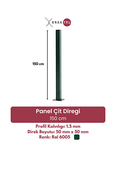 ERSA DEMİR ÇELİK Panel Çit Direği 150 Cm 50 X 50 - 1.50 Mm