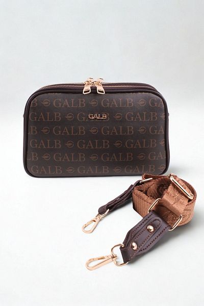GALB LEATHER Кафява дамска чанта през рамо с 5 отделения с широка презрамка - Ежедневна употреба, с портфейл - Дефинитивна цена