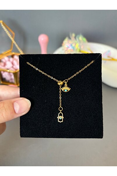 acc swen قلادة فاطمة الأم سلسلة همسة مصعد من الفولاذ المقاوم للصدأ مختومة