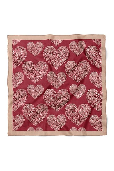 nehir eşarp Heart Patterned Valentine's Day Special Scarf Bandana 50X50 cm