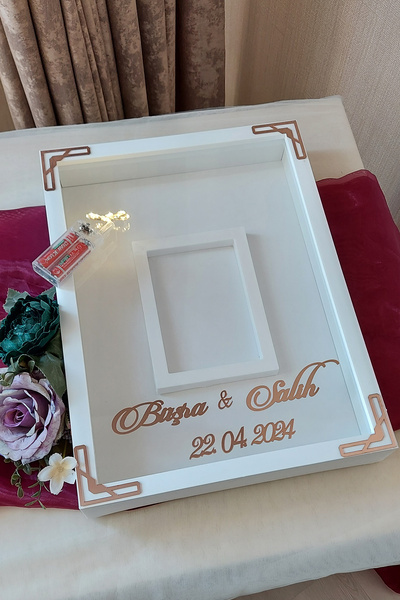 Verda Çerçeve 30x40 سم أبيض-حديث (وردي) LED صورة قسم تصميم إطار ذاكرة صندوق ا...