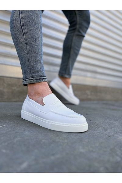 Zerenyus JY180 Estilo X Laceless Skin Ανδρικά καθημερινά αθλητικά κλασικά παπούτσια - Λευκό