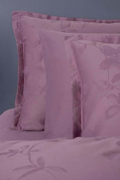 Altınbaşak Perle Jacquard Satin Double Duvet Cover Set Lilac (6 Pieces)