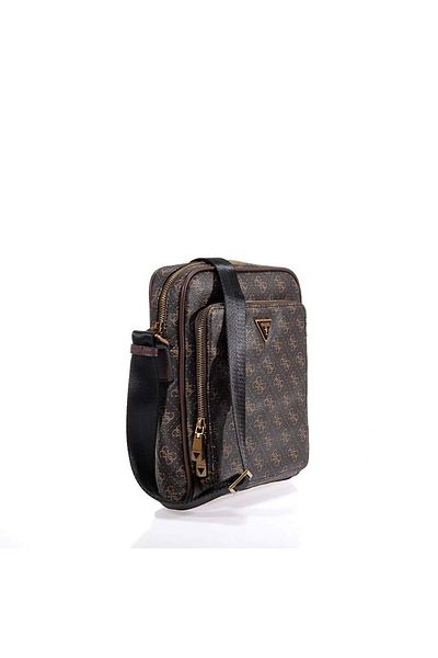 Guess Geantă de umăr maro pentru bărbați Milano Top Zip Xbdy W Frt Pckt Hmmılop4260-bnh