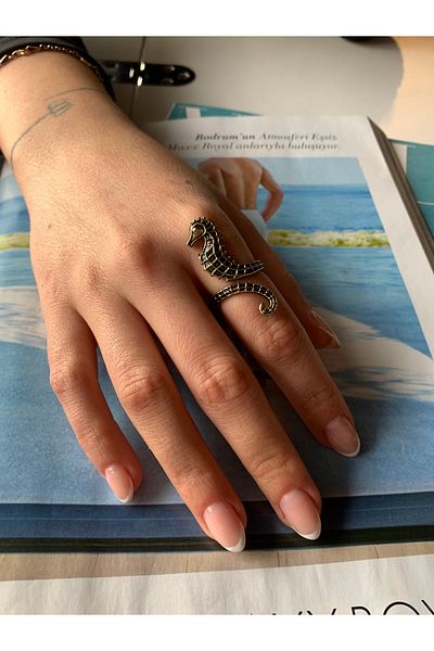 CAPO by Aytaç Yamaç Seahorse Ring Bronze Plated Adjustable Seahorse Ring