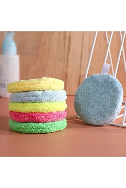 SB SizinBazar 5 Adet Renkli Yıkanabilir Makyaj Temizleme Pedi