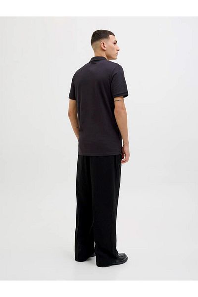 Jack & Jones 12270084   100% Cotton Polo Neck Basic Men's Tshirt Black