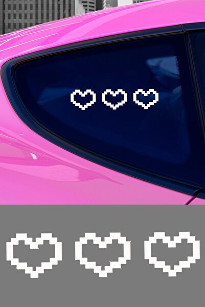 MIGNATIS مجموعة فسيفساء على شكل قلب مكونة من 3 قطع - ملصقات زجاجية للسيارة، م...