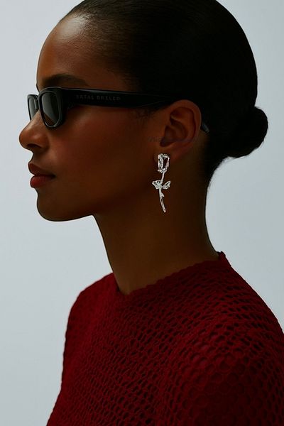 neslyaccessories Silver Rose Earrings